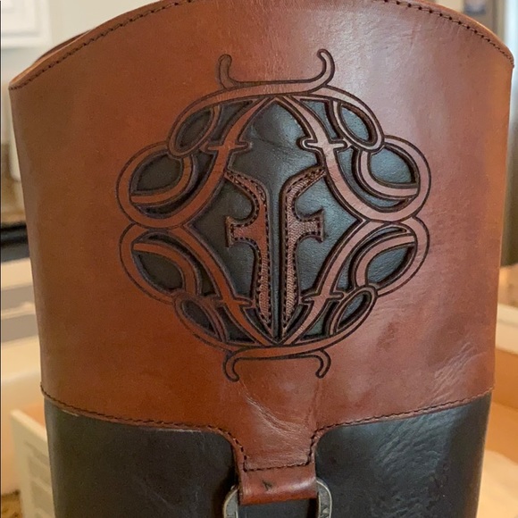 Frye Boots Melissa Logo Black/Brown - Picture 5 of 5